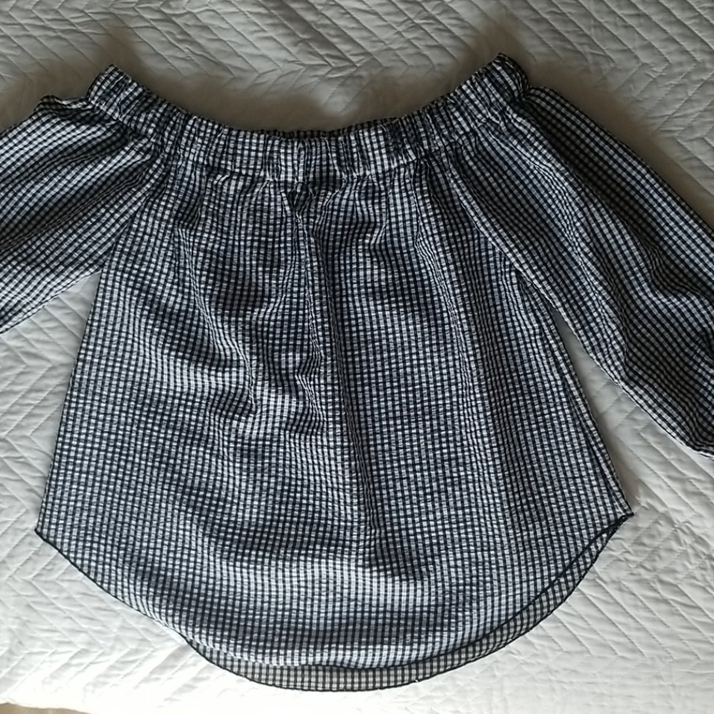 Off the Shoulder Gingham Top